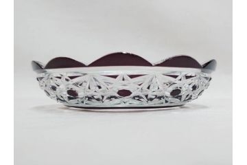 大正〜昭和初期　切子　細やかな意匠が施されたボウル&皿6枚セット(ガラス、硝子、深皿)(R-070736)