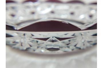 大正〜昭和初期　切子　細やかな意匠が施されたボウル&皿6枚セット(ガラス、硝子、深皿)(R-070736)
