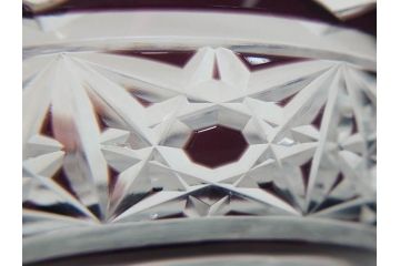 大正〜昭和初期　切子　細やかな意匠が施されたボウル&皿6枚セット(ガラス、硝子、深皿)(R-070736)