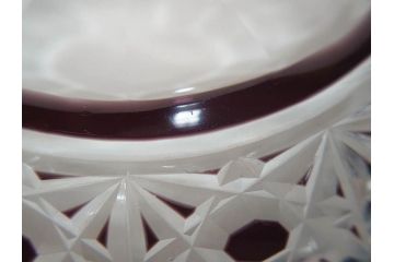 大正〜昭和初期　切子　細やかな意匠が施されたボウル&皿6枚セット(ガラス、硝子、深皿)(R-070736)