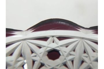 大正〜昭和初期　切子　細やかな意匠が施されたボウル&皿6枚セット(ガラス、硝子、深皿)(R-070736)