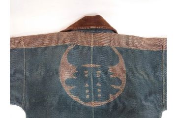 大正期　火消し　第二区一番組　小頭　刺し子　半纏(消防、古布、刺子)(R-070737)