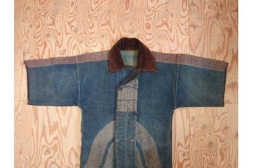 大正期　火消し　第二区一番組　小頭　刺し子　半纏(消防、古布、刺子)(R-070737)
