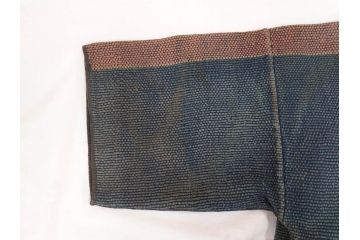 大正期　火消し　第二区一番組　小頭　刺し子　半纏(消防、古布、刺子)(R-070737)