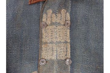 大正期　火消し　第二区一番組　小頭　刺し子　半纏(消防、古布、刺子)(R-070737)
