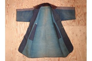 大正期　火消し　第二区一番組　小頭　刺し子　半纏(消防、古布、刺子)(R-070737)