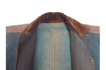 大正期　火消し　第二区一番組　小頭　刺し子　半纏(消防、古布、刺子)(R-070737)