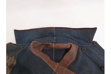 大正期　火消し　第二区一番組　小頭　刺し子　半纏(消防、古布、刺子)(R-070737)