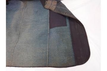 大正期　火消し　第二区一番組　小頭　刺し子　半纏(消防、古布、刺子)(R-070737)