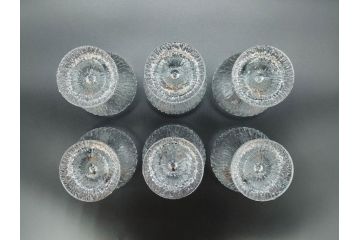 ヴィンテージ　廃番　iittala(イッタラ)　Kekkerit(ケッケリト)　氷の彫刻のような美しく存在感のあるショットグラス6客セット(ミニグラス、ガラス、箱付き、ビンテージ、北欧食器)(R-070739)