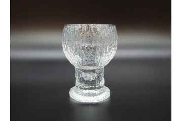 ヴィンテージ　廃番　iittala(イッタラ)　Kekkerit(ケッケリト)　氷の彫刻のような美しく存在感のあるショットグラス6客セット(ミニグラス、ガラス、箱付き、ビンテージ、北欧食器)(R-070739)