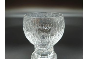 ヴィンテージ　廃番　iittala(イッタラ)　Kekkerit(ケッケリト)　氷の彫刻のような美しく存在感のあるショットグラス6客セット(ミニグラス、ガラス、箱付き、ビンテージ、北欧食器)(R-070739)