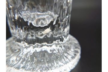 ヴィンテージ　廃番　iittala(イッタラ)　Kekkerit(ケッケリト)　氷の彫刻のような美しく存在感のあるショットグラス6客セット(ミニグラス、ガラス、箱付き、ビンテージ、北欧食器)(R-070739)