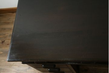 和製アンティーク　ナラ材　どっしりとした佇まいの組立式両袖机(ニーホールデスク、ワークデスク、オフィスデスク、在宅ワーク、在宅用)(R-070746)