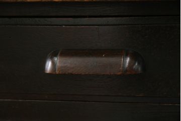 和製アンティーク　ナラ材　どっしりとした佇まいの組立式両袖机(ニーホールデスク、ワークデスク、オフィスデスク、在宅ワーク、在宅用)(R-070746)