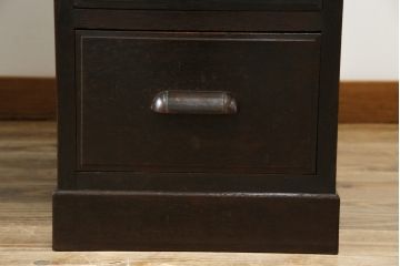 和製アンティーク　ナラ材　どっしりとした佇まいの組立式両袖机(ニーホールデスク、ワークデスク、オフィスデスク、在宅ワーク、在宅用)(R-070746)