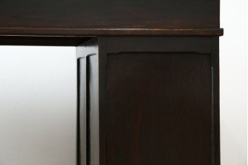 和製アンティーク　ナラ材　どっしりとした佇まいの組立式両袖机(ニーホールデスク、ワークデスク、オフィスデスク、在宅ワーク、在宅用)(R-070746)