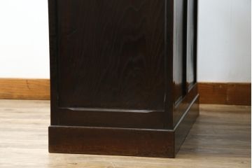 和製アンティーク　ナラ材　どっしりとした佇まいの組立式両袖机(ニーホールデスク、ワークデスク、オフィスデスク、在宅ワーク、在宅用)(R-070746)