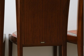 中古　カリモク家具(karimoku)　domani(ドマーニ)　Forza(フォルザ)シリーズ　華やかなファブリックが空間に彩を添えるダイニングチェア4脚　セット定価約84万円相当　(R-070749)