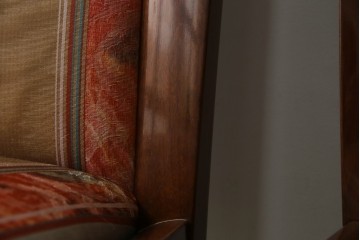 中古　カリモク家具(karimoku)　domani(ドマーニ)　Forza(フォルザ)シリーズ　華やかなファブリックが空間に彩を添えるダイニングチェア4脚　セット定価約84万円相当　(R-070749)