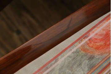 中古　カリモク家具(karimoku)　domani(ドマーニ)　Forza(フォルザ)シリーズ　華やかなファブリックが空間に彩を添えるダイニングチェア4脚　セット定価約84万円相当　(R-070749)