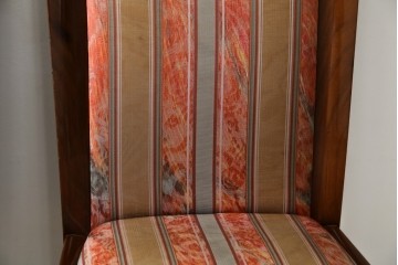 中古　カリモク家具(karimoku)　domani(ドマーニ)　Forza(フォルザ)シリーズ　華やかなファブリックが空間に彩を添えるダイニングチェア4脚　セット定価約84万円相当　(R-070749)