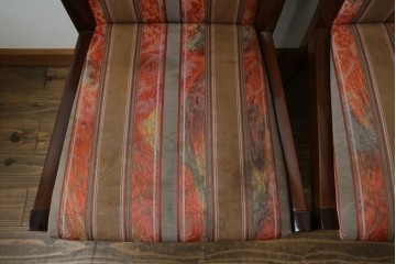 中古　カリモク家具(karimoku)　domani(ドマーニ)　Forza(フォルザ)シリーズ　華やかなファブリックが空間に彩を添えるダイニングチェア4脚　セット定価約84万円相当　(R-070749)