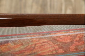 中古　カリモク家具(karimoku)　domani(ドマーニ)　Forza(フォルザ)シリーズ　華やかなファブリックが空間に彩を添えるダイニングチェア4脚　セット定価約84万円相当　(R-070749)