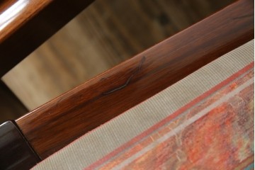 中古　カリモク家具(karimoku)　domani(ドマーニ)　Forza(フォルザ)シリーズ　華やかなファブリックが空間に彩を添えるダイニングチェア4脚　セット定価約84万円相当　(R-070749)