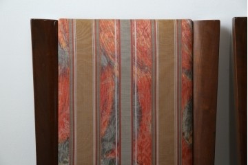 中古　カリモク家具(karimoku)　domani(ドマーニ)　Forza(フォルザ)シリーズ　華やかなファブリックが空間に彩を添えるダイニングチェア4脚　セット定価約84万円相当　(R-070749)