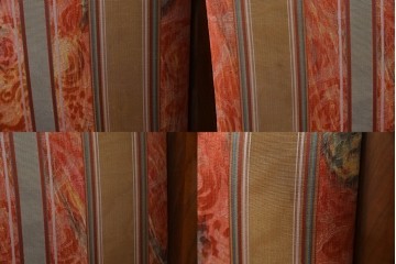 中古　カリモク家具(karimoku)　domani(ドマーニ)　Forza(フォルザ)シリーズ　華やかなファブリックが空間に彩を添えるダイニングチェア4脚　セット定価約84万円相当　(R-070749)