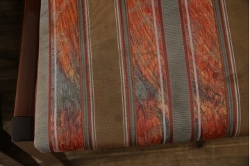 中古　カリモク家具(karimoku)　domani(ドマーニ)　Forza(フォルザ)シリーズ　華やかなファブリックが空間に彩を添えるダイニングチェア4脚　セット定価約84万円相当　(R-070749)