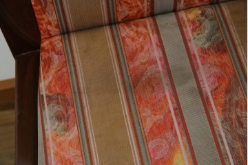 中古　カリモク家具(karimoku)　domani(ドマーニ)　Forza(フォルザ)シリーズ　華やかなファブリックが空間に彩を添えるダイニングチェア4脚　セット定価約84万円相当　(R-070749)