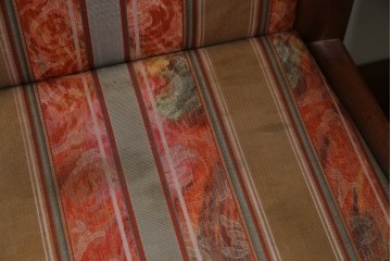 中古　カリモク家具(karimoku)　domani(ドマーニ)　Forza(フォルザ)シリーズ　華やかなファブリックが空間に彩を添えるダイニングチェア4脚　セット定価約84万円相当　(R-070749)