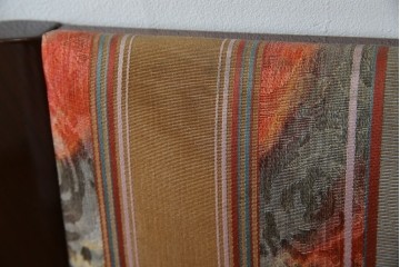 中古　カリモク家具(karimoku)　domani(ドマーニ)　Forza(フォルザ)シリーズ　華やかなファブリックが空間に彩を添えるダイニングチェア4脚　セット定価約84万円相当　(R-070749)