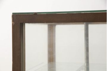 和製アンティーク　曲げガラス　クラシカルなデザインとレトロな雰囲気が素敵なショーケース(ガラスケース、陳列棚、飾り棚、店舗什器)(R-070752)