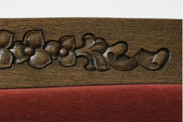 和製ビンテージ　神戸洋家具　伊藤家具店　ナラ材　レトロなデザインが魅力的な2.5人掛けソファ(2人掛けソファ、3人掛けソファ、アームソファ、ヴィンテージ)(R-070753)