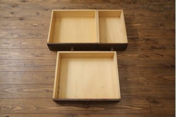 中古　北海道民芸家具　収納に便利な本棚付き!!　シックなビューローブックケース(ライティングビューロー、簿記机、引き出し、ブックシェルフ、本棚、飾り棚、収納棚、ワークデスク、在宅ワーク、在宅用)(定価約50万円)(R-070754)