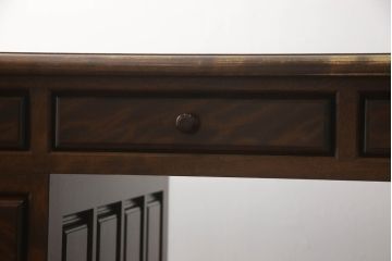 中古　松本民芸家具　希少!　脚のデザインが特徴的なH型両袖机(両袖デスク、机、在宅ワーク、在宅用ワークデスク)(定価約99万円)(R-070757)