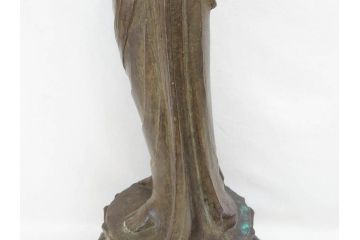 芸術院会員(彫刻家)　晝間弘　謹作　聖観世音菩薩　細部まで丁寧につくり込まれた重厚感のあるブロンズ像(仏像、観音像、置物、オブジェ、共箱付き)(R-070766)