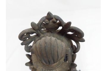 中国?　チベット?　唐物?　塗金　古銅　細かな所までこだわりが感じられる菩薩(仏像、仏教、観音、置物、オブジェ)(R-070768)
