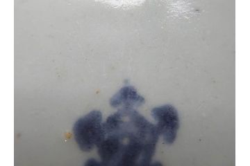 江戸期　古伊万里　染付　草花文　五弁花文　約14cm　4.4寸　落ち着いた色合いが上品な印象を与えるなます皿3枚セット(深皿、和皿、和食器、四寸四分)(R-070776)