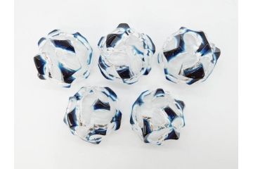 日本工芸会正会員　渡邊明　未使用品　被硝子　繊細なカットが美しく上品な雰囲気の切子器揃5客セット(酒杯、盃、ガラス、ショットグラス、ぐい呑み、共箱付き)(R-070777)