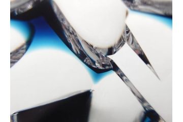 日本工芸会正会員　渡邊明　未使用品　被硝子　繊細なカットが美しく上品な雰囲気の切子器揃5客セット(酒杯、盃、ガラス、ショットグラス、ぐい呑み、共箱付き)(R-070777)