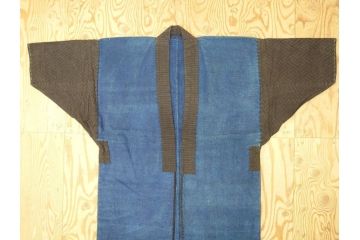 時代物　刺子　野良着(半纏、刺し子、鉄砲袖、古布、藍染、ジャパンビンテージ、ヴィンテージ、古着物)(R-070779)