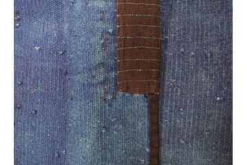 時代物　刺子　野良着(半纏、刺し子、鉄砲袖、古布、藍染、ジャパンビンテージ、ヴィンテージ、古着物)(R-070779)