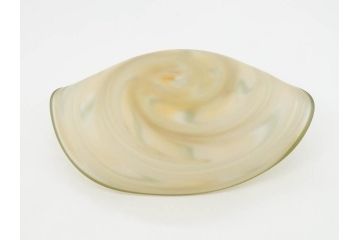 ガラス工芸家　石井康治　石井グラススタジオ　細部まで職人のこだわりが感じられる手吹き硝子皿5客セット(ガラス、ボウル、深皿、和皿、和食器、箱付き)(R-070780)
