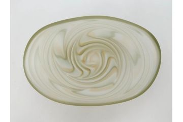 ガラス工芸家　石井康治　石井グラススタジオ　細部まで職人のこだわりが感じられる手吹き硝子皿5客セット(ガラス、ボウル、深皿、和皿、和食器、箱付き)(R-070780)