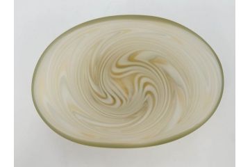 ガラス工芸家　石井康治　石井グラススタジオ　細部まで職人のこだわりが感じられる手吹き硝子皿5客セット(ガラス、ボウル、深皿、和皿、和食器、箱付き)(R-070780)