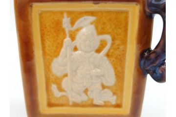 九谷焼　徳田八十吉　瑞稲釉(瑞穂?)　菱形　四天王図　龍双耳　観音摘　意匠を凝らしたつくりが見事な香炉(共箱付き)(R-070782)